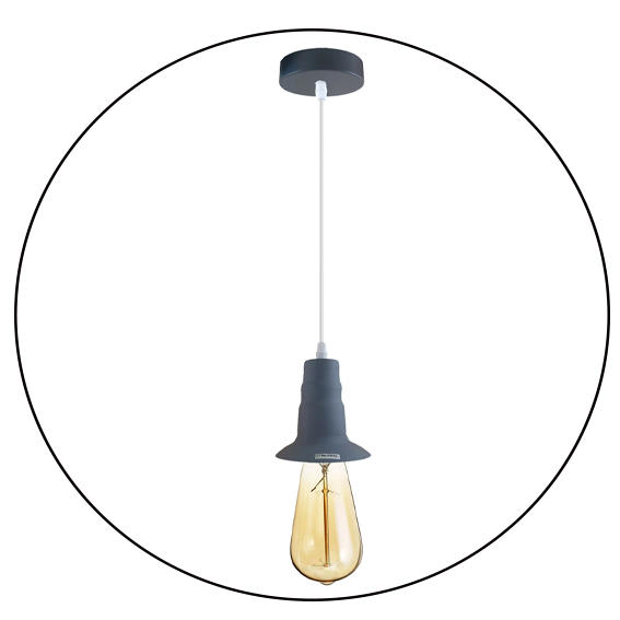 Gray Ceiling Light Fitting Industrial Pendant Lamp Bulb Holder~1680