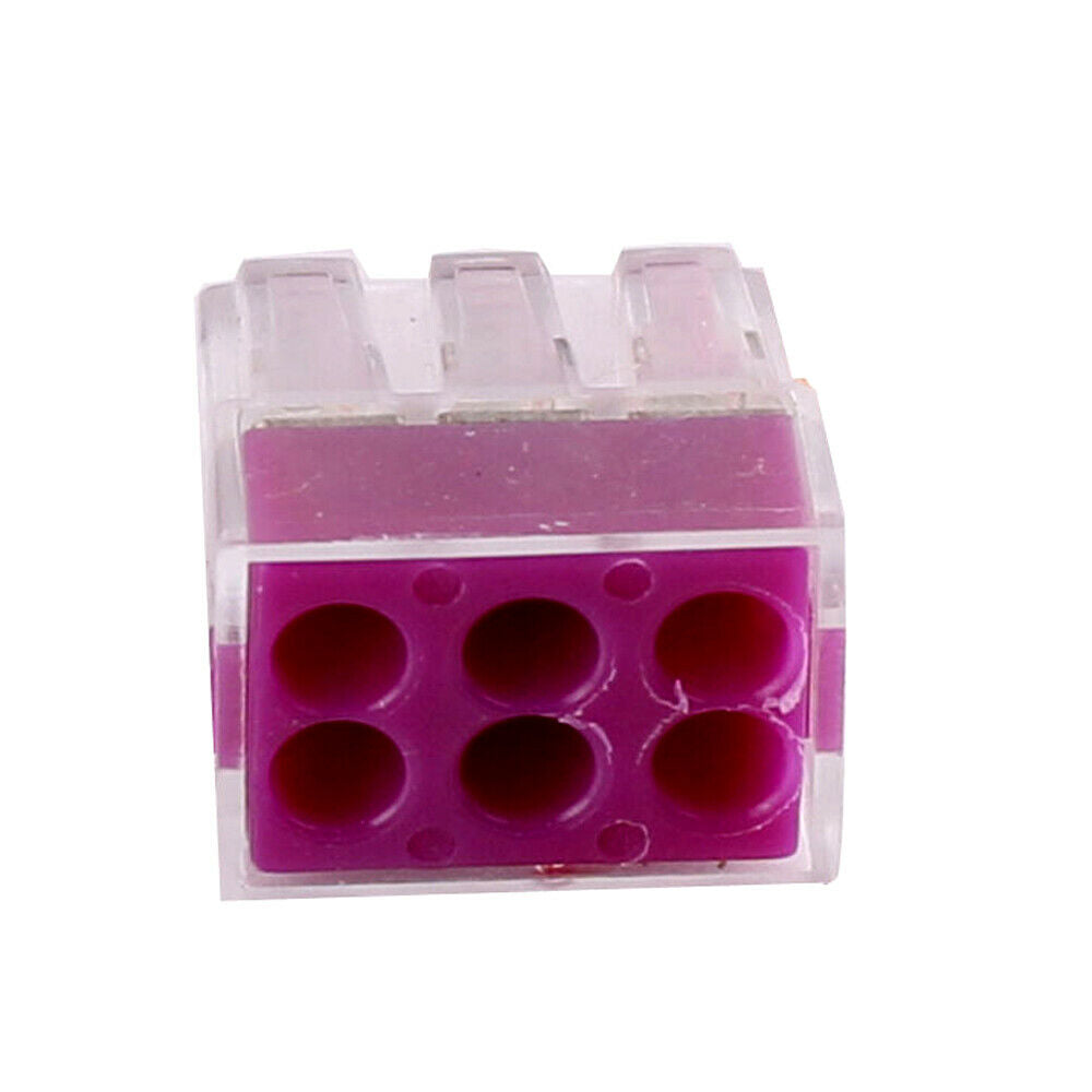 6 Way Connector Wire Pole Push Reusable Terminal Block Electric Cable