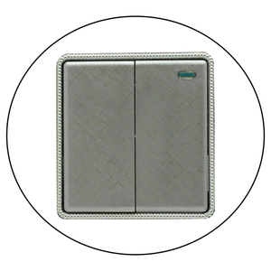 Wall Light Screw less 2 Gang Switch Textured Chrome Color