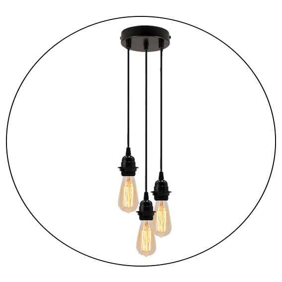 Ceiling E27 DIY Ceiling Rose Light PVC Flex Cluster Pendant Lamp Holder Suspension Set~2278