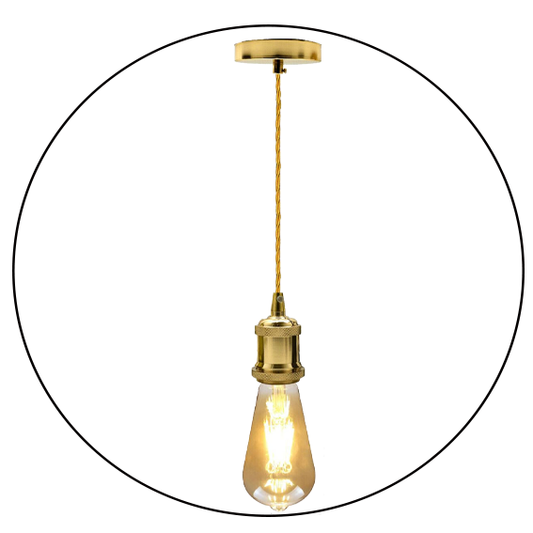 gold pendant light kit with bulb 