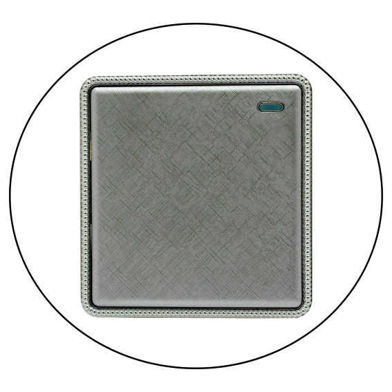 1 Gang Switch Wall Light Screw less Textured Chrome Color