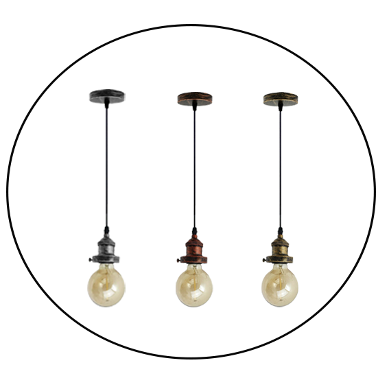 E27 Ceiling Rose Light Fitting Vintage Industrial Pendant Lamp Bulb Holder Light~2207