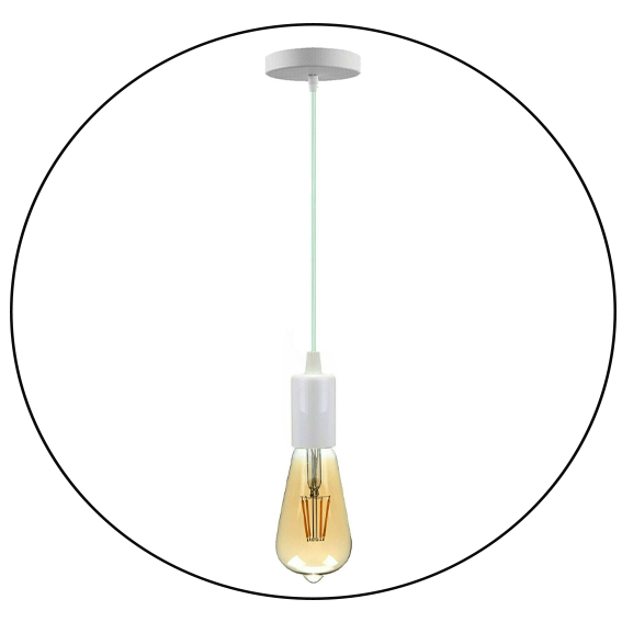 Vintage E27 Fitting Suspension Light Base White Lamp Holder Ceiling Pendant Lights~3636
