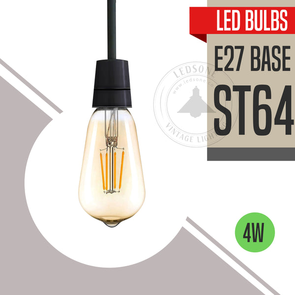 ST64 E27 4W Dimmable Vintage LED Retro Classic Filament Bulbs