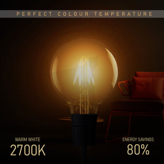 G80 B22 globe vintage LED filament bulb 4W warm white bayonet