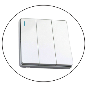 3 Gang White Color Screw less Wall Light Switch