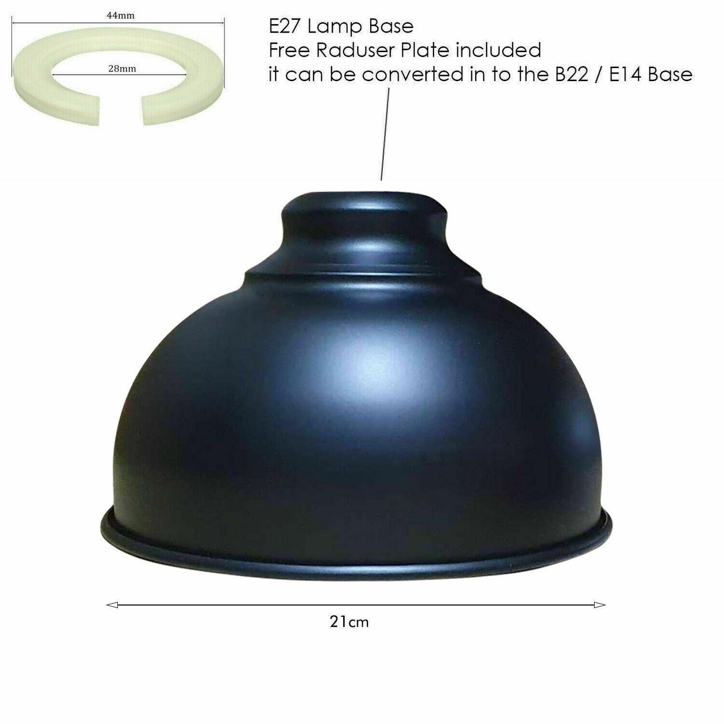 Easy Fit Pendant Light Shade 21cm Metal Curvy Lampshade Wall Lamp / Ceiling Lamp