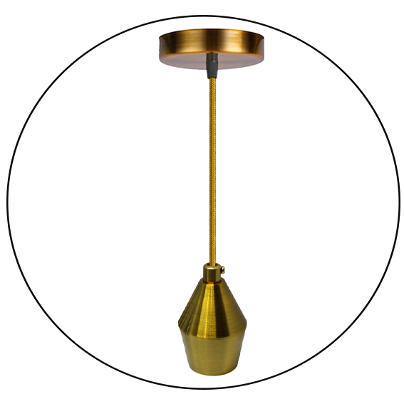 Yellow Brass E27 Braided Ceiling Pendant Light~3131