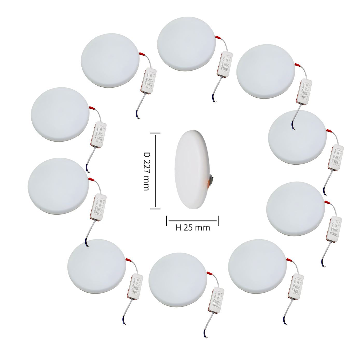 Modern LED Round Recessed Ultra slim Ceiling Flat Panel down Light Cool White Indoor Light
