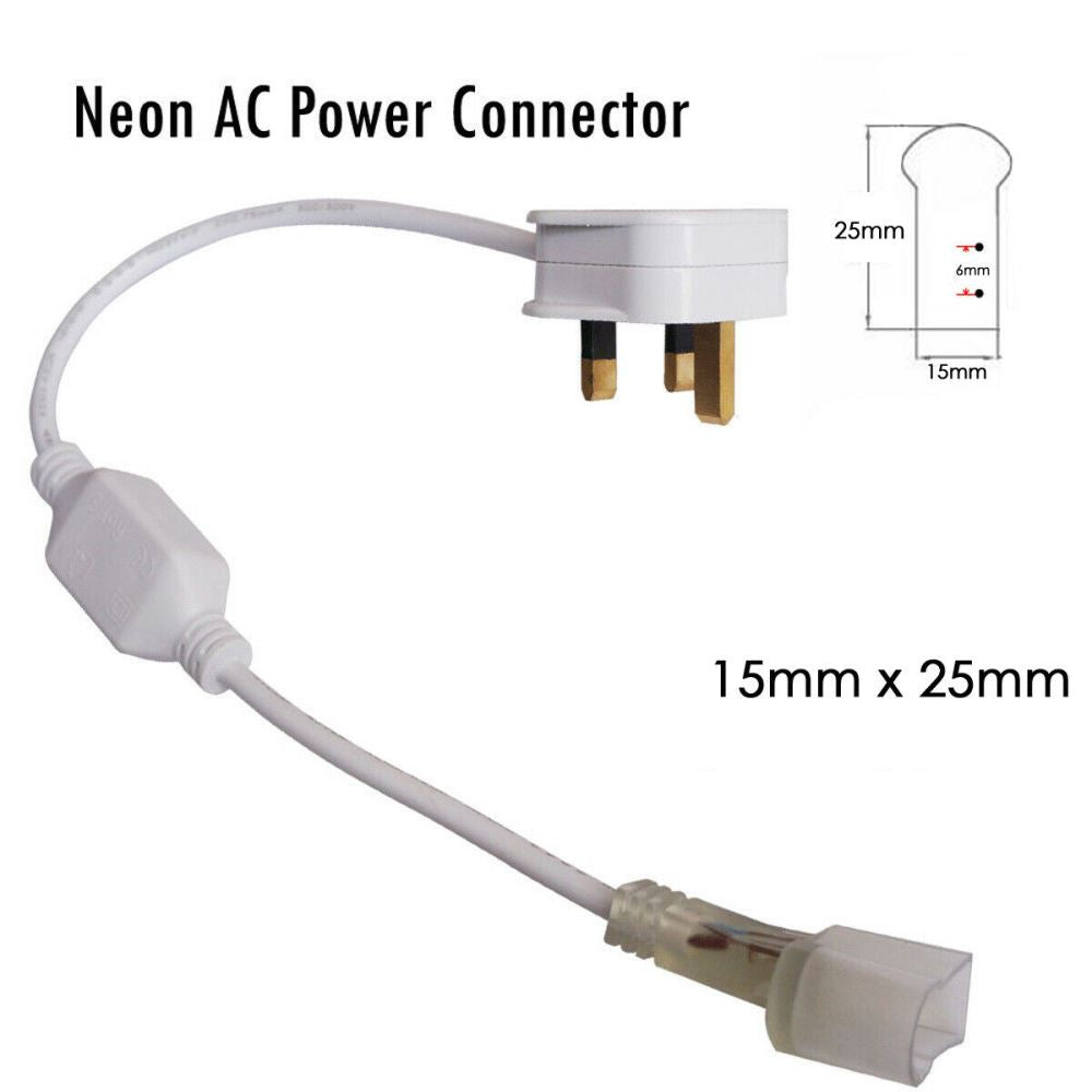 AC Power Connector for 14 x 25mm LED Neon Flex Accessories