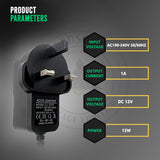 adaptateur secteur 12V 12W 1A ruban LED 3528 5050 alimentation LED strip transformateur AC DC adaptateur 12V 1A prise UK câble 1,5m connecteur 5,5×2,1mm sécurité surchauffe court-circuit adaptateur LED strip 12V 12W 10,95 France 2-4 jours livraison CE GS TUV certifié transformateur AC DC 12V ruban LED 5050 3528 2 mètres max 12W puissance sécurité alimentations LED 12V 1A 12W electricalsone UK 30% moins cher Fnac transformateur AC DC 12V ruban LED 5050 3528 2 mètres max 12W puissance sécurité transformateur AC DC 12V ruban LED 5050 3528 2 mètres max 12W puissance sécurité AC DC 12V 1A Power Supply Adapter Charger Transformer for 3528/5050 LED Strip