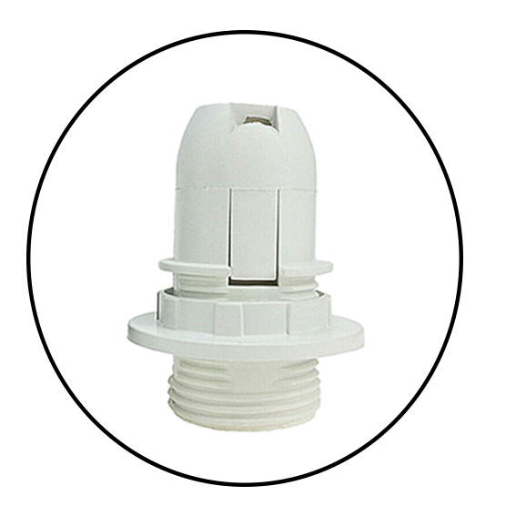 E14 Screw Lampshade Light holder Collar Ring Adaptor Bulb Holder White