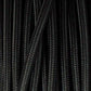 2 Core Round Lighting Cable Braided Flex Fabric Cord Black