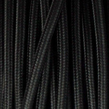 2 Core Round Lighting Cable Braided Flex Fabric Cord Black