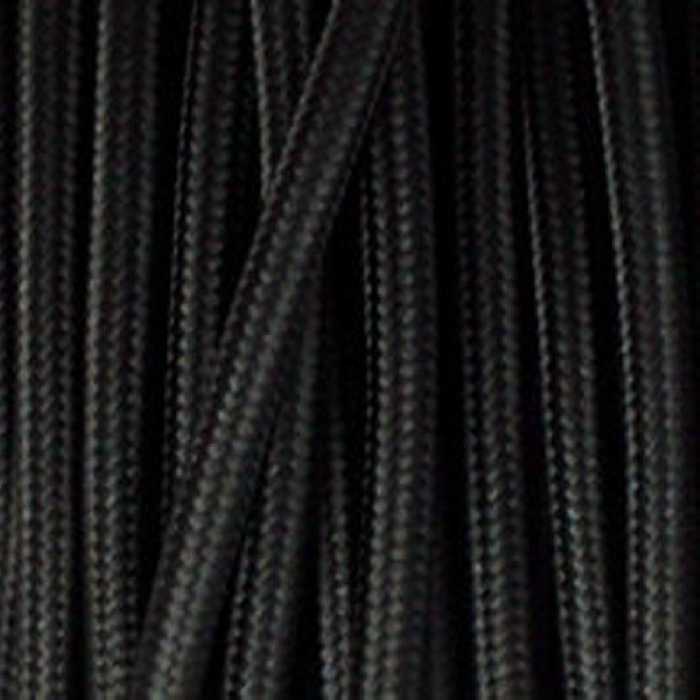 3 Core Braided Flex Fabric Cable Lamp Wire Black