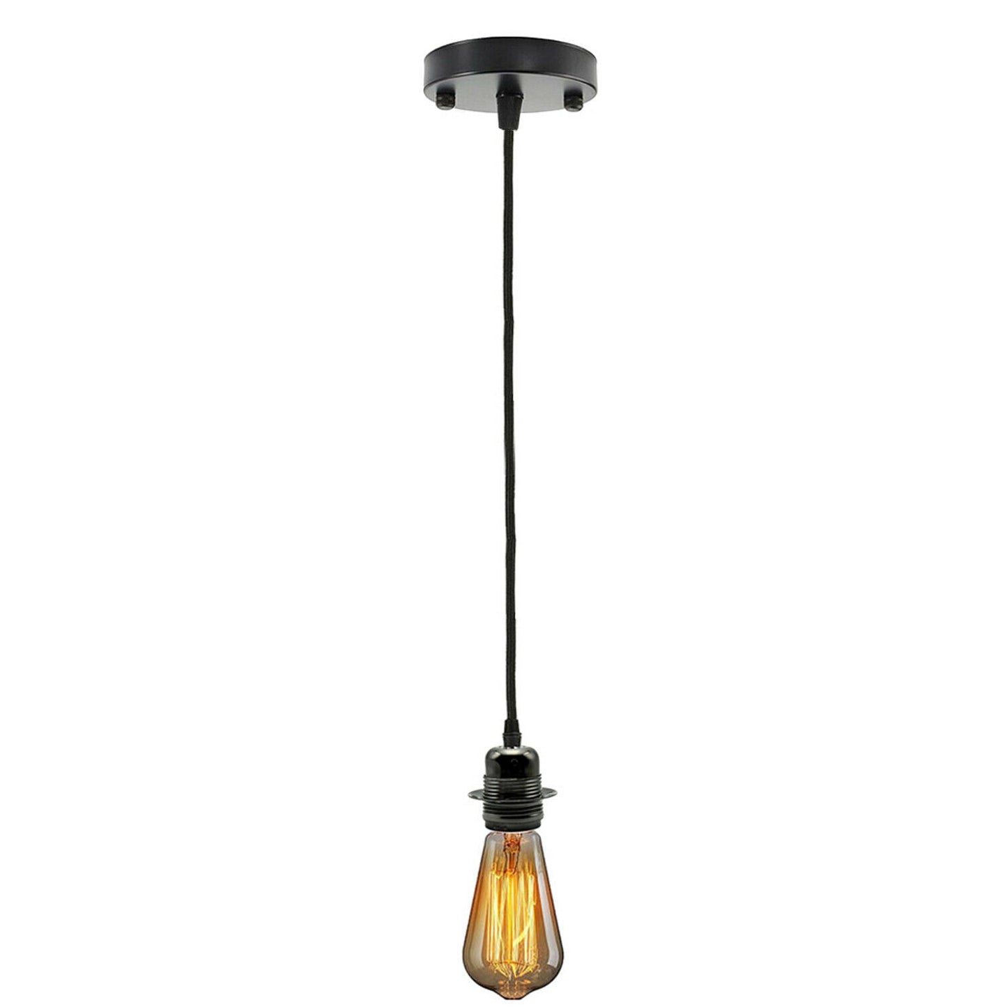Brown Ceiling Rose Fabric Flex Hanging Pendant Light Lamp Holder FREE Bulb Fitting Lighting Kit~2334