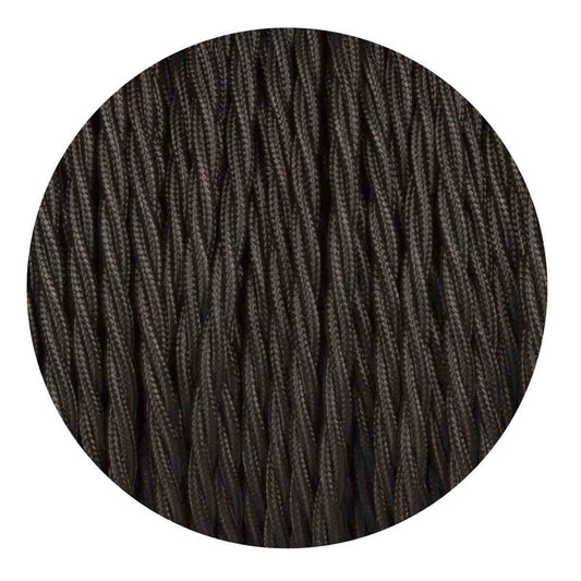 3 Core Twisted Cable Lamp Cord Fabric Cable Braided Flex Black