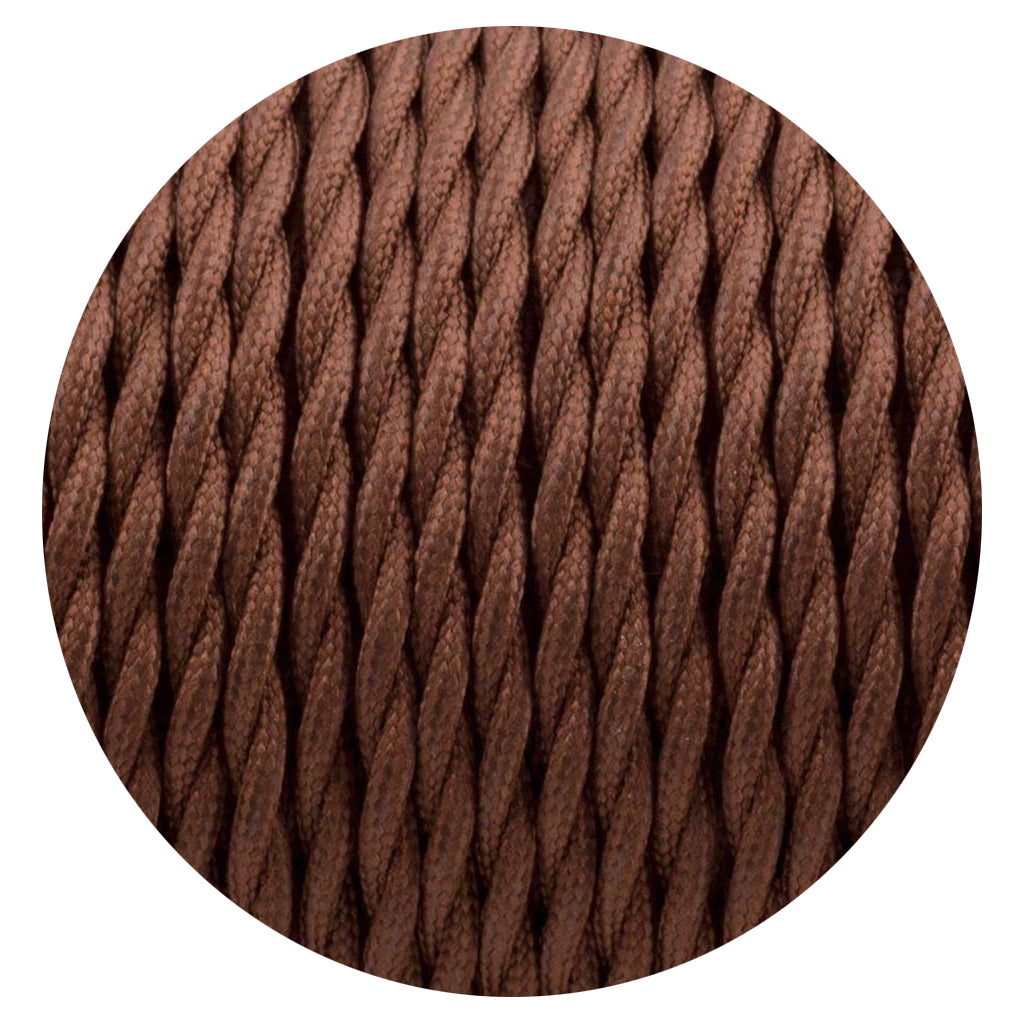 Dark Brown 3 Core Twisted Electric Cable covered color fabric 0.75mm