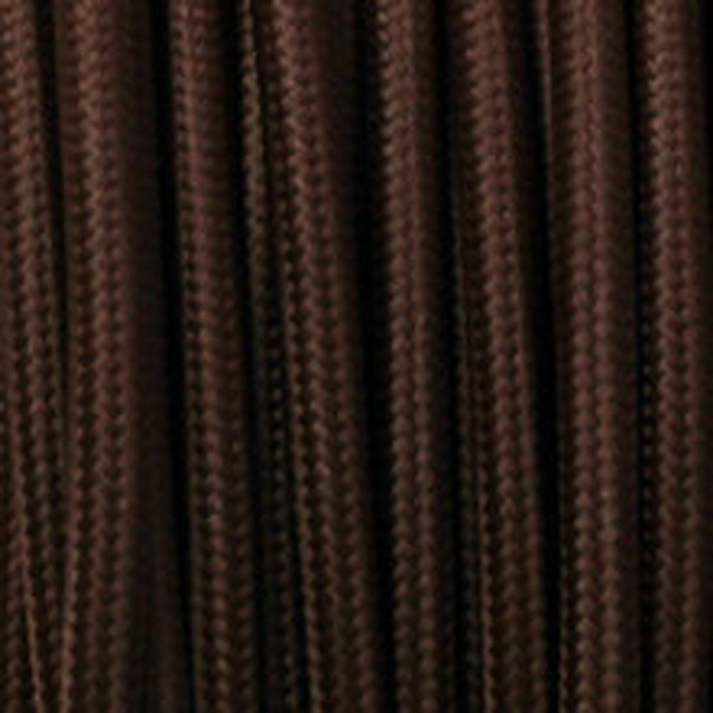 3 core Round Vintage Braided Fabric Dark Brown Cable Flex 0.75mm