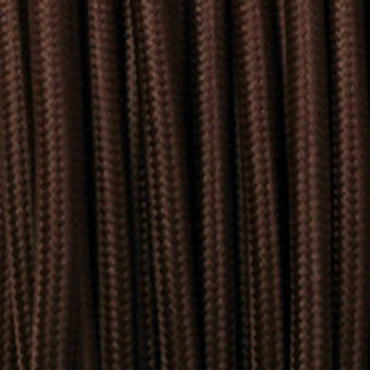 3 core Light Cord Fabric Cable Braided Flex Dark Brown