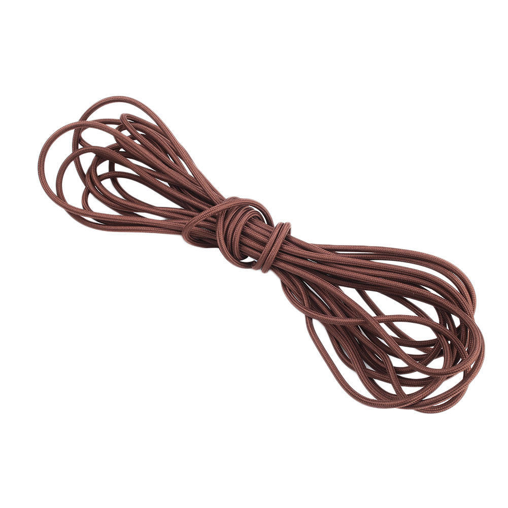 2 core Round Braided Lamp Cord Fabric Cable Light Flex Brown 