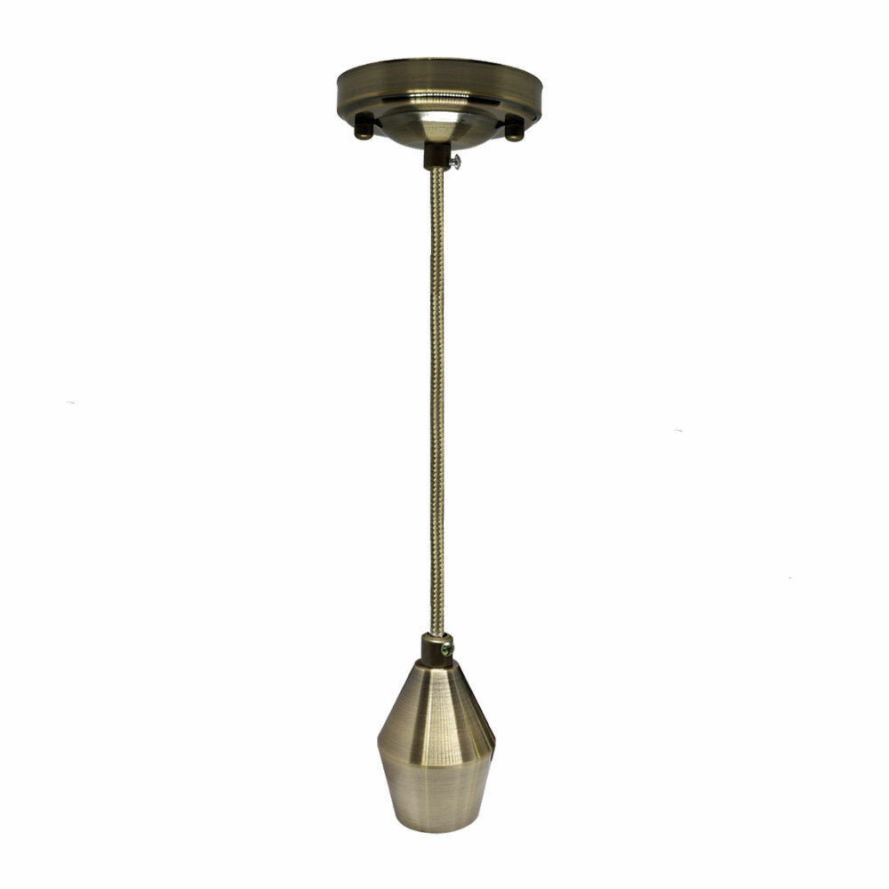 Green Brass E27 Braided Ceiling Pendant Light~3132 - electricalsone UK Ltd