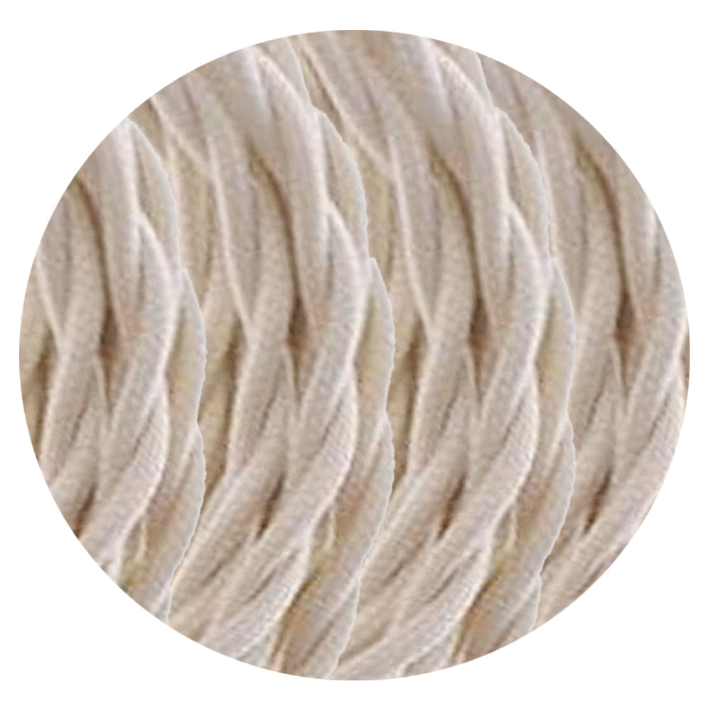 2 Core Twisted Electric Cable Cream color fabric 0.75mm