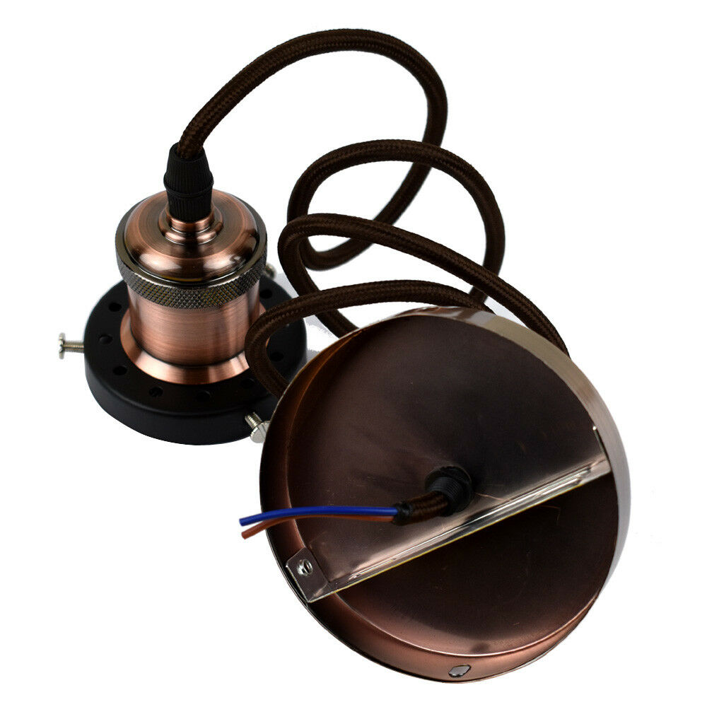 Vintage Copper Pendant Light Lamp Set~3260