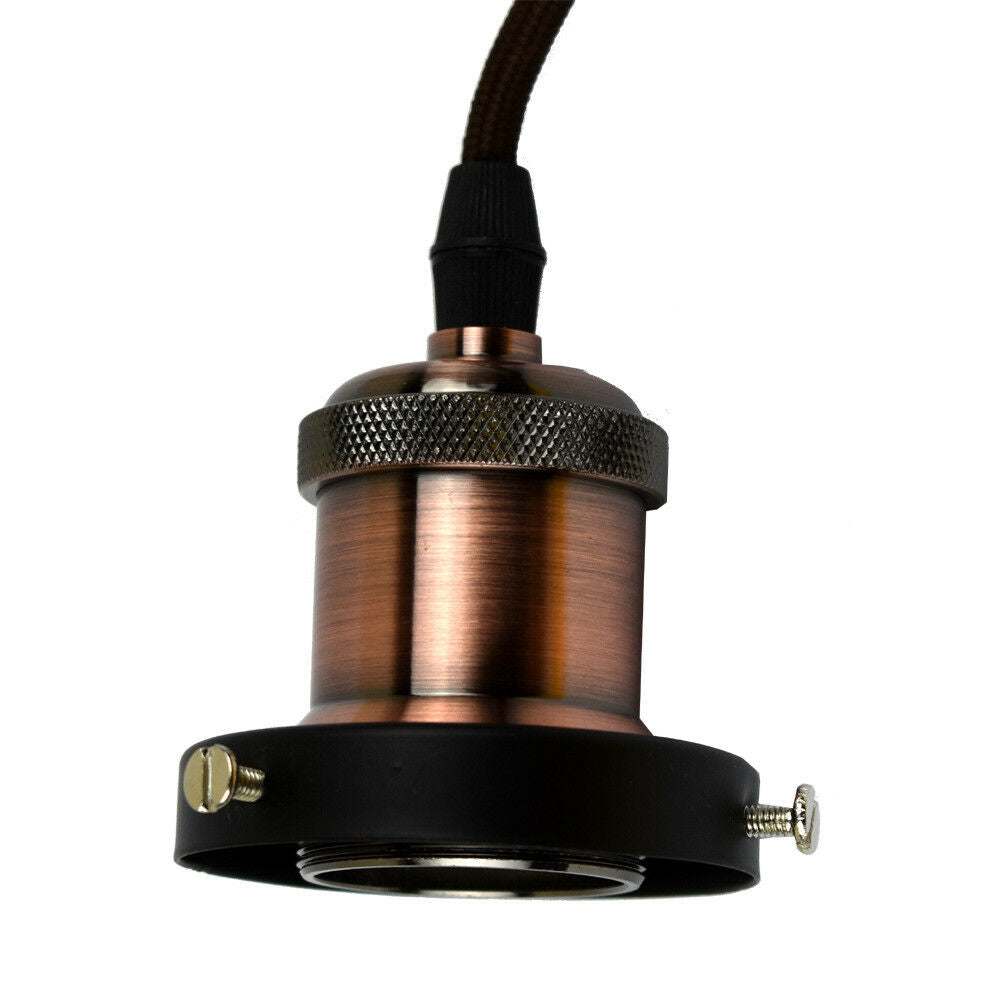Vintage Copper Pendant Light Lamp Set  holder