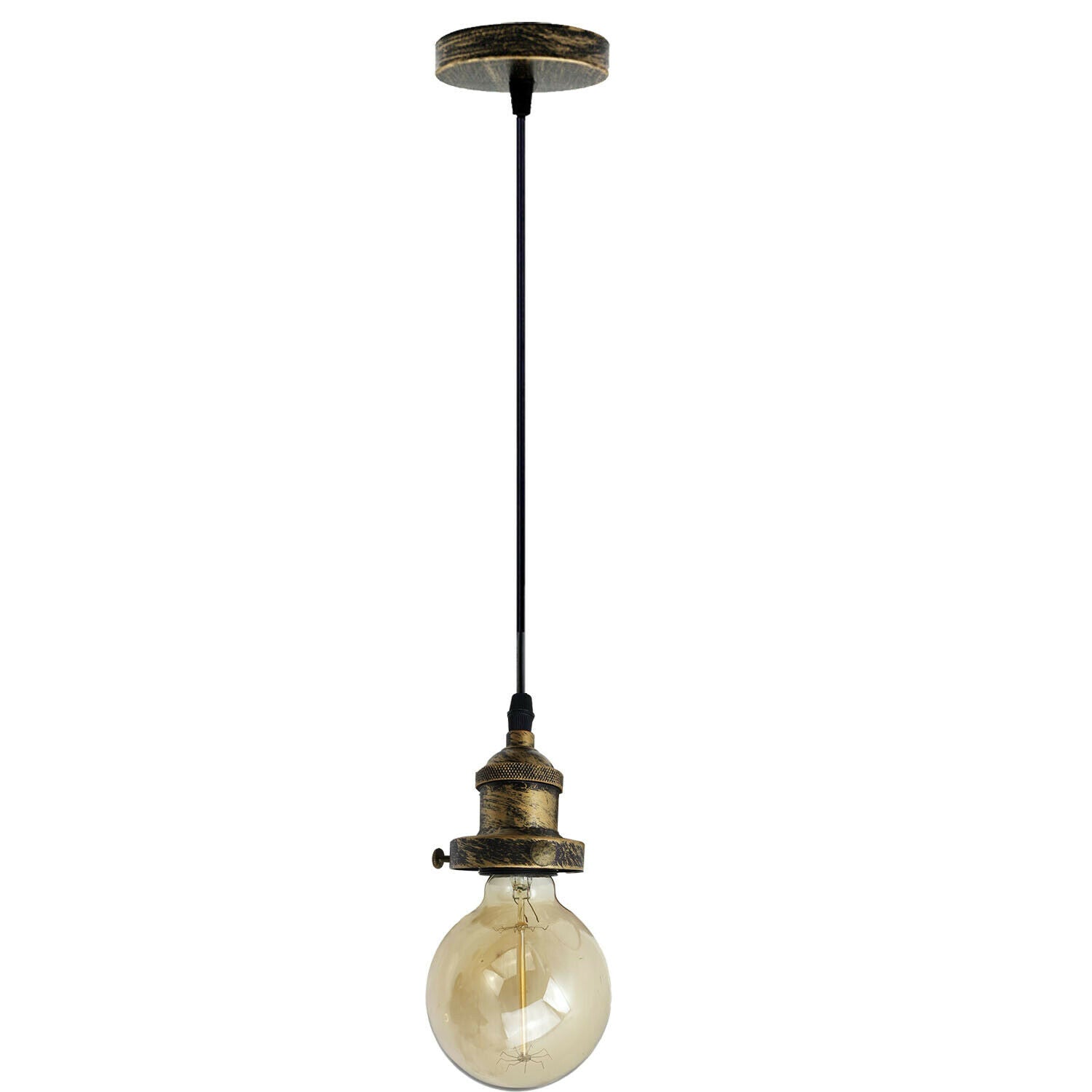 E27 Ceiling Rose Light Fitting Vintage Industrial Pendant Lamp Bulb Holder Light~2207