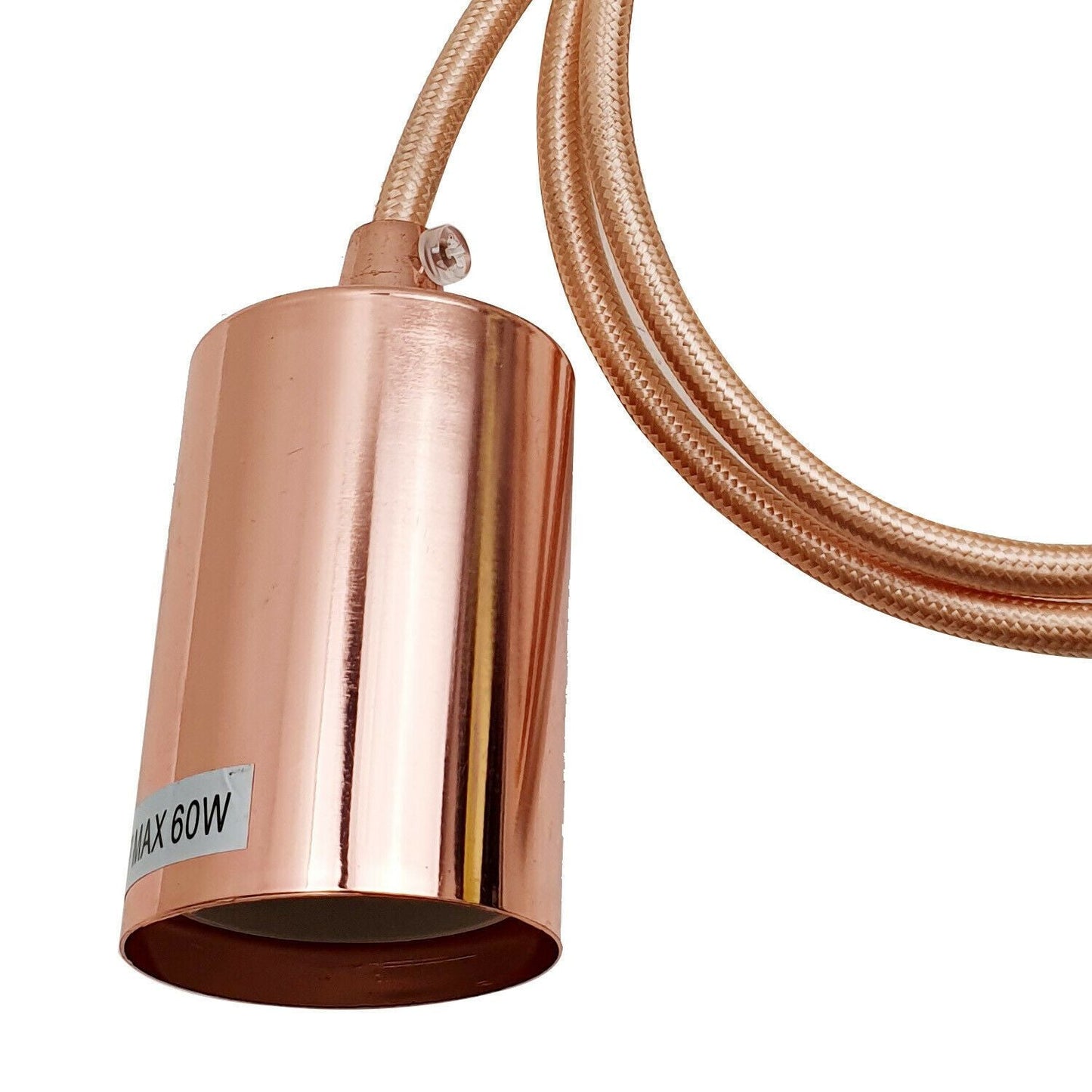 E27 Screw Ceiling Rose Pendant Light Fabric Flex Lamp Holder~2487 - electricalsone UK Ltd