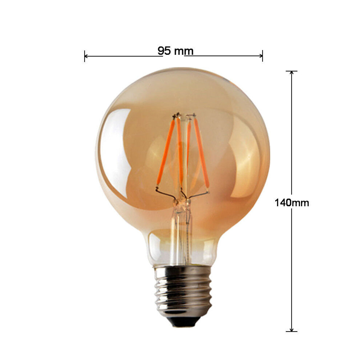 G95 E27 4W Dimmable Globe Vintage LED Retro Light Bulbs