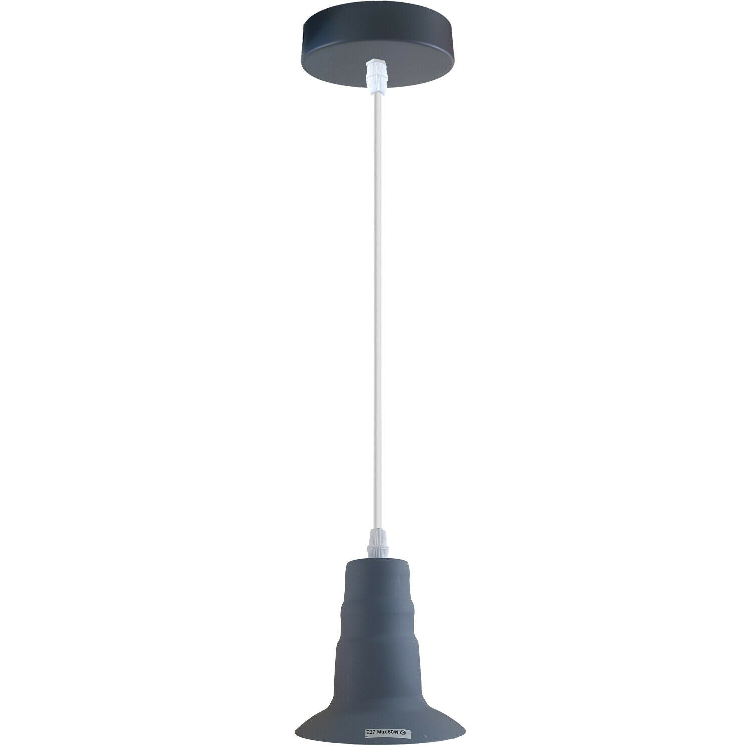 Grey Ceiling Light Fitting Industrial Pendant Lamp Bulb Holder~1680 - electricalsone UK Ltd