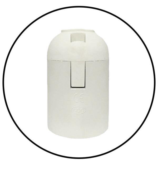 Screw E27 White Plain Holder Bakelite Lamp Holder