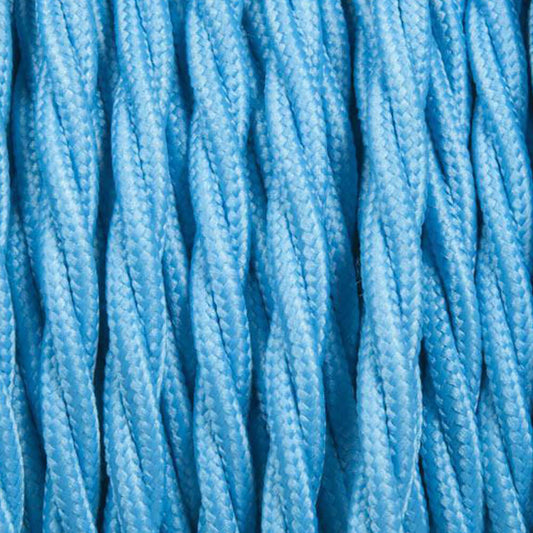 2 Core Twisted Cable Light Cord Fabric Cable Braided Flex Light Blue