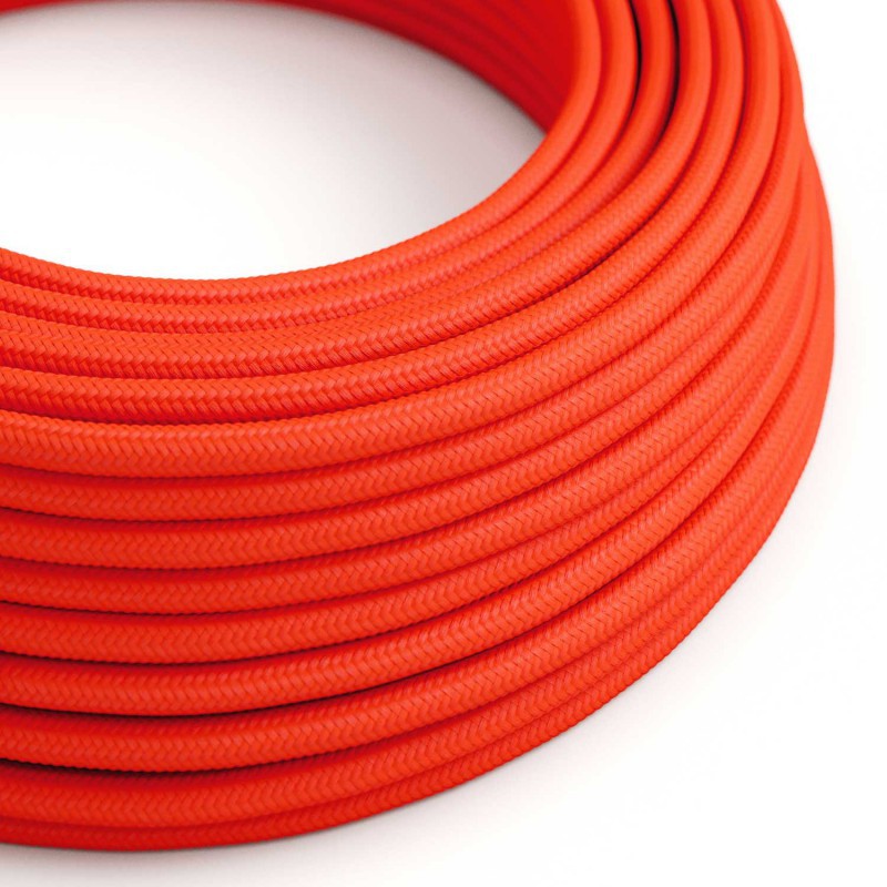 3 Core Round Vintage Fabric Cable Italian Braided Flex 0.75mm Orange UK