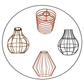Easy Fit Pendant Light Shade Metal Cage Drum Lampshade Pendant Lamp / Ceiling