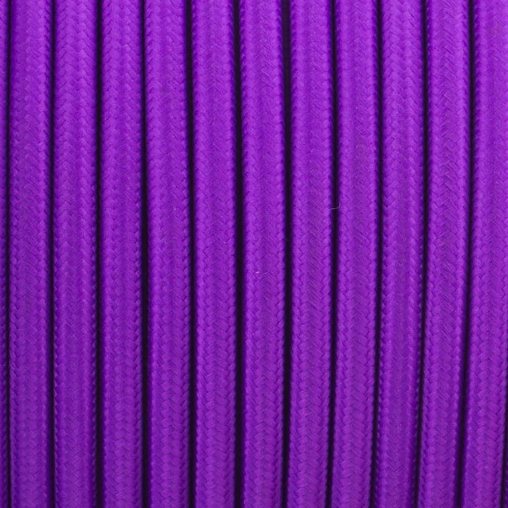 0.75mm 2 core Round Vintage Braided Purple Fabric Covered Light Flex