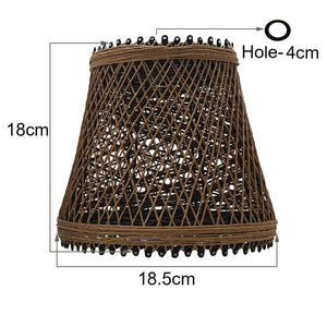  Rattan style easy fit lampshades that feature a woven rattan or wicker-style material.