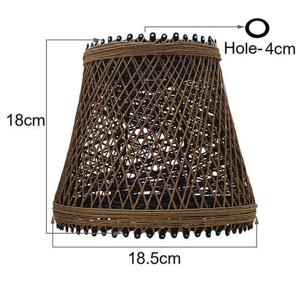  Rattan style easy fit lampshades that feature a woven rattan or wicker-style material.