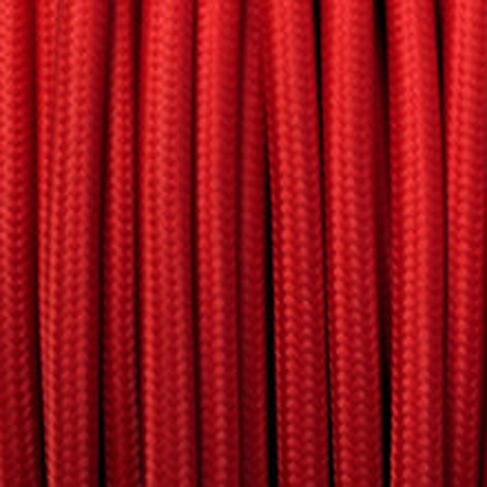 3 Core Lamp Cord Fabric Cable Braided Flex Red 