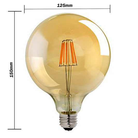 G125 E27 8W Dimmable Globe Vintage LED Retro Light Bulb