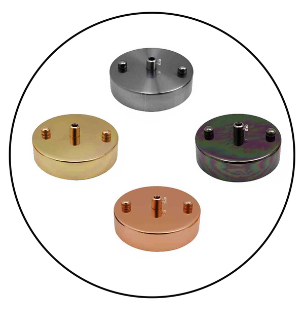 100mm Front Fitting 1 Outlet Metal Ceiling Rose