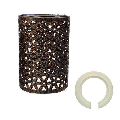 Drum Lampshade Flower Pattern  Modern Metal Shade Retro Style Wire cage