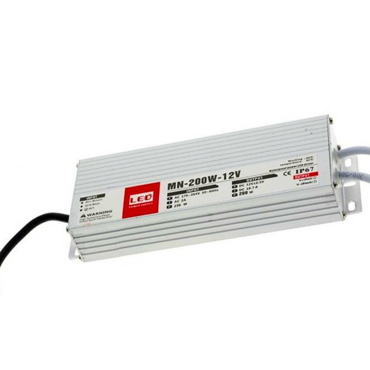 Slim 12V DC 60W/100W/150W/200W Low Voltage LED Driver Transformer Power Supply~1432