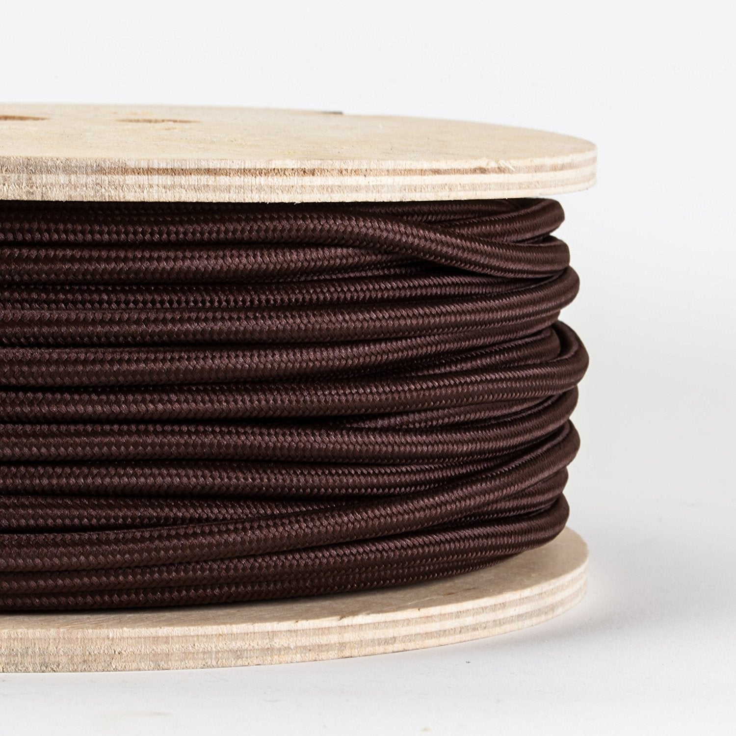 2 core Round Vintage Braided Fabric Dark Brown Cable Flex 0.75mm