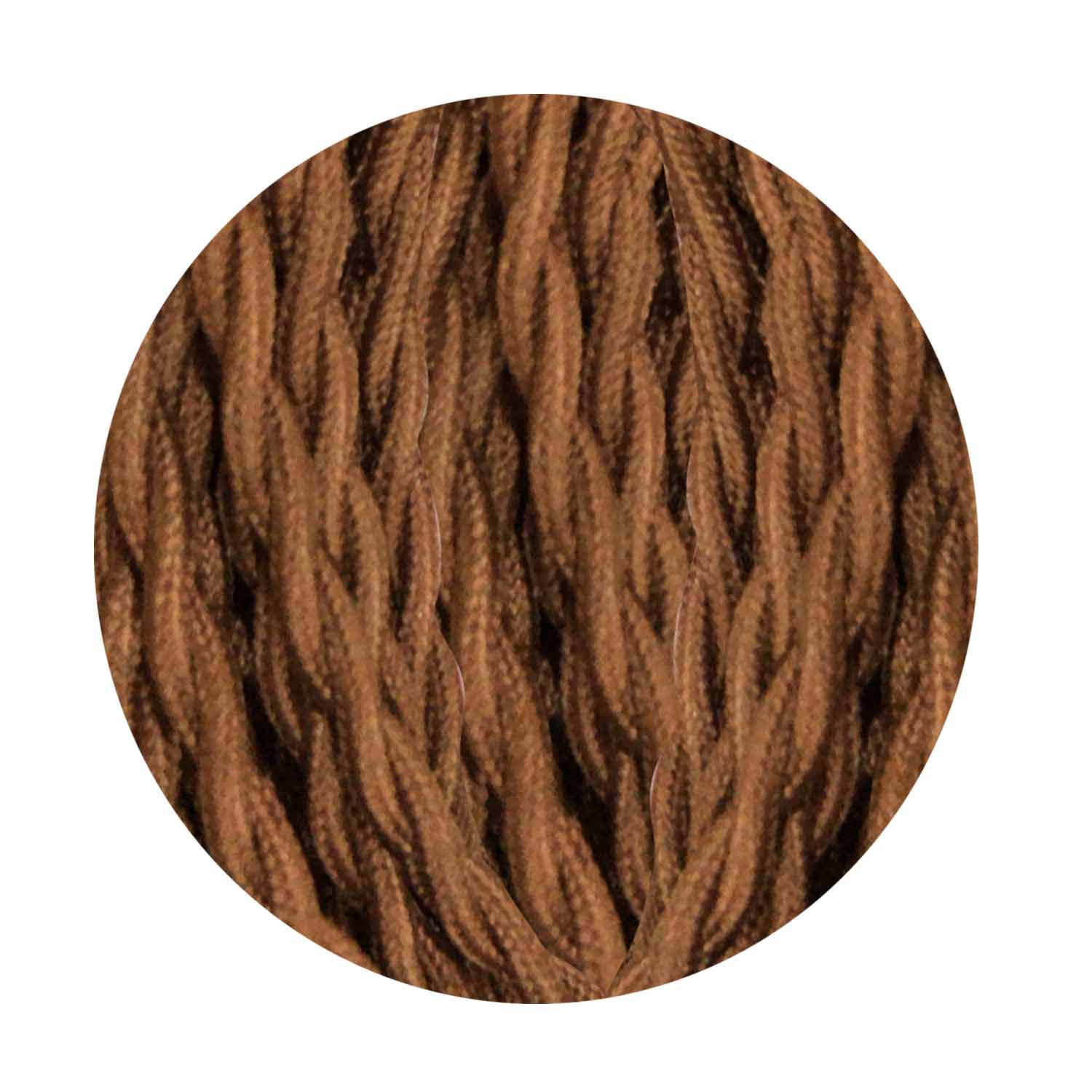 Twisted Brown Vintage Electric fabric Cable Flex 0.75mm -2 Core
