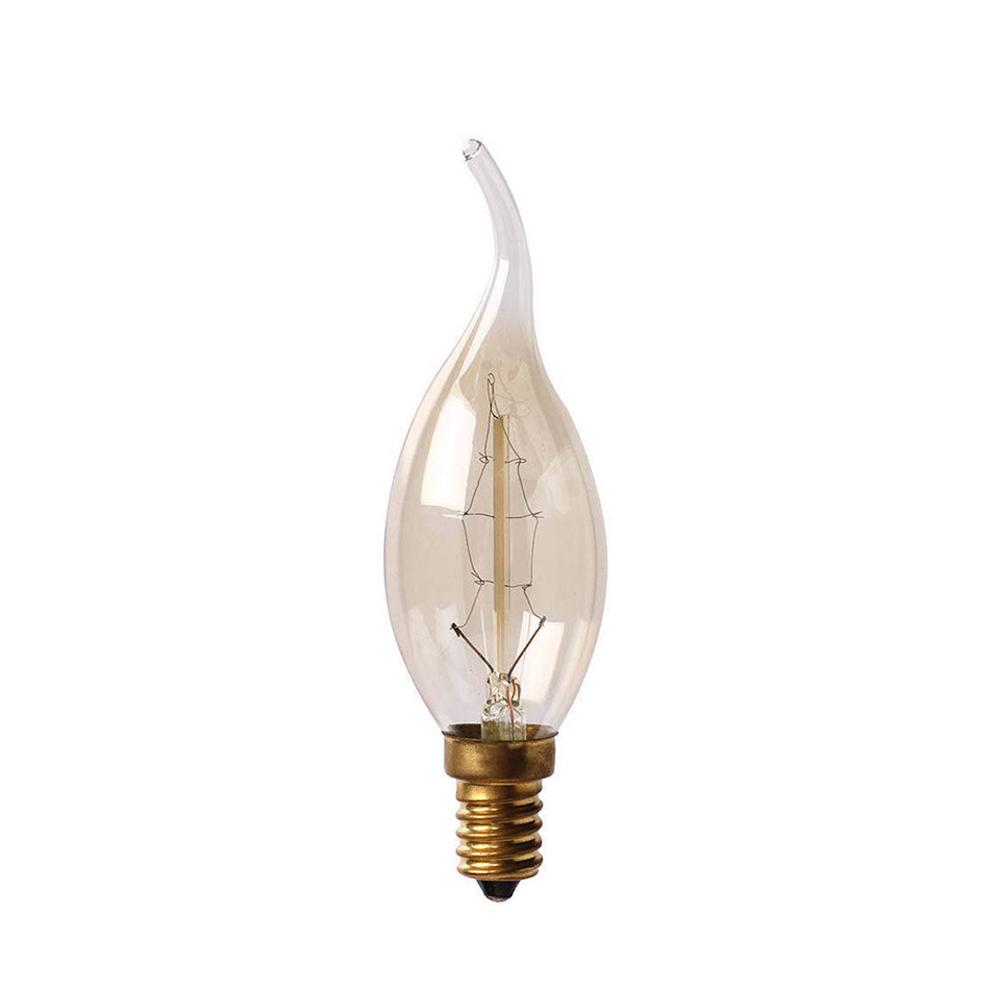 C35 E14 Retro Edison Antique Filament Spiral Lamp Light Dimmable Bulb