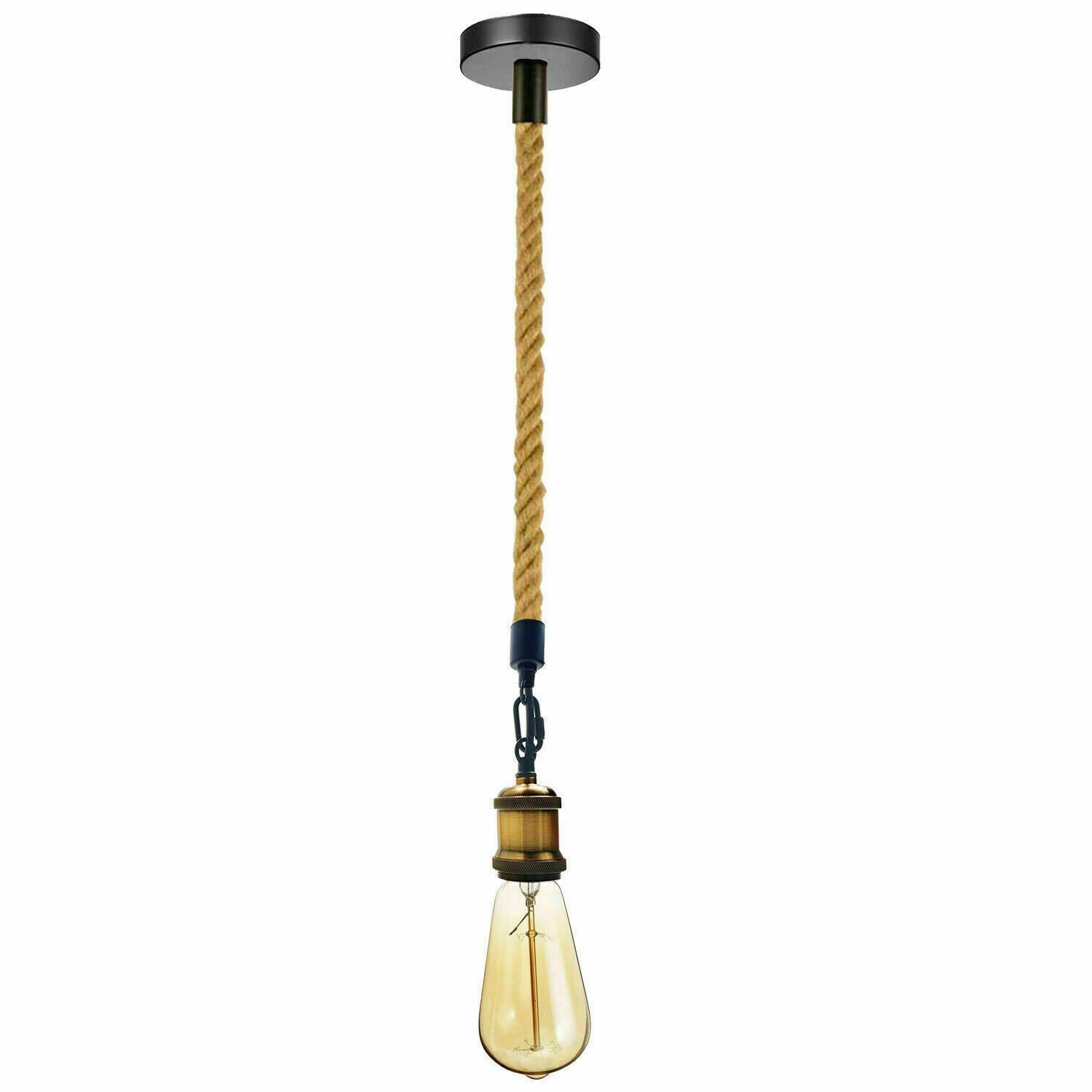 edison screw lamp holder Hemp Rope 1 Head Pendant Ceiling Light Retro Lamp